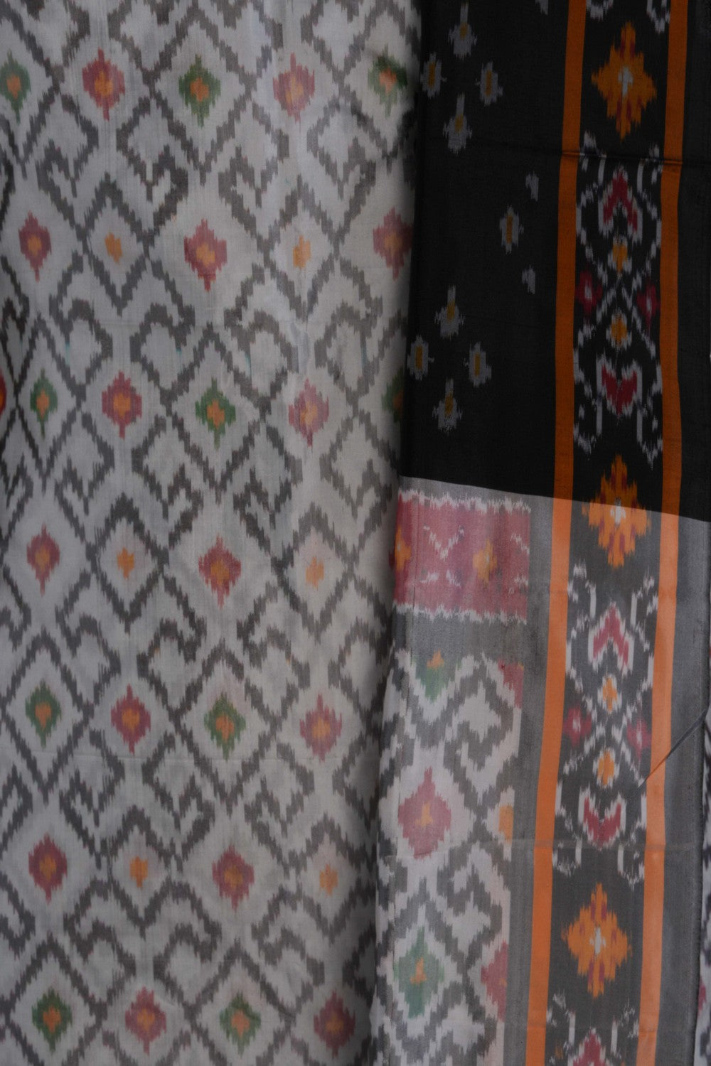 Image of Pochampally Ikat Unstitched Suit With Dupatta (3 Pcs Set)